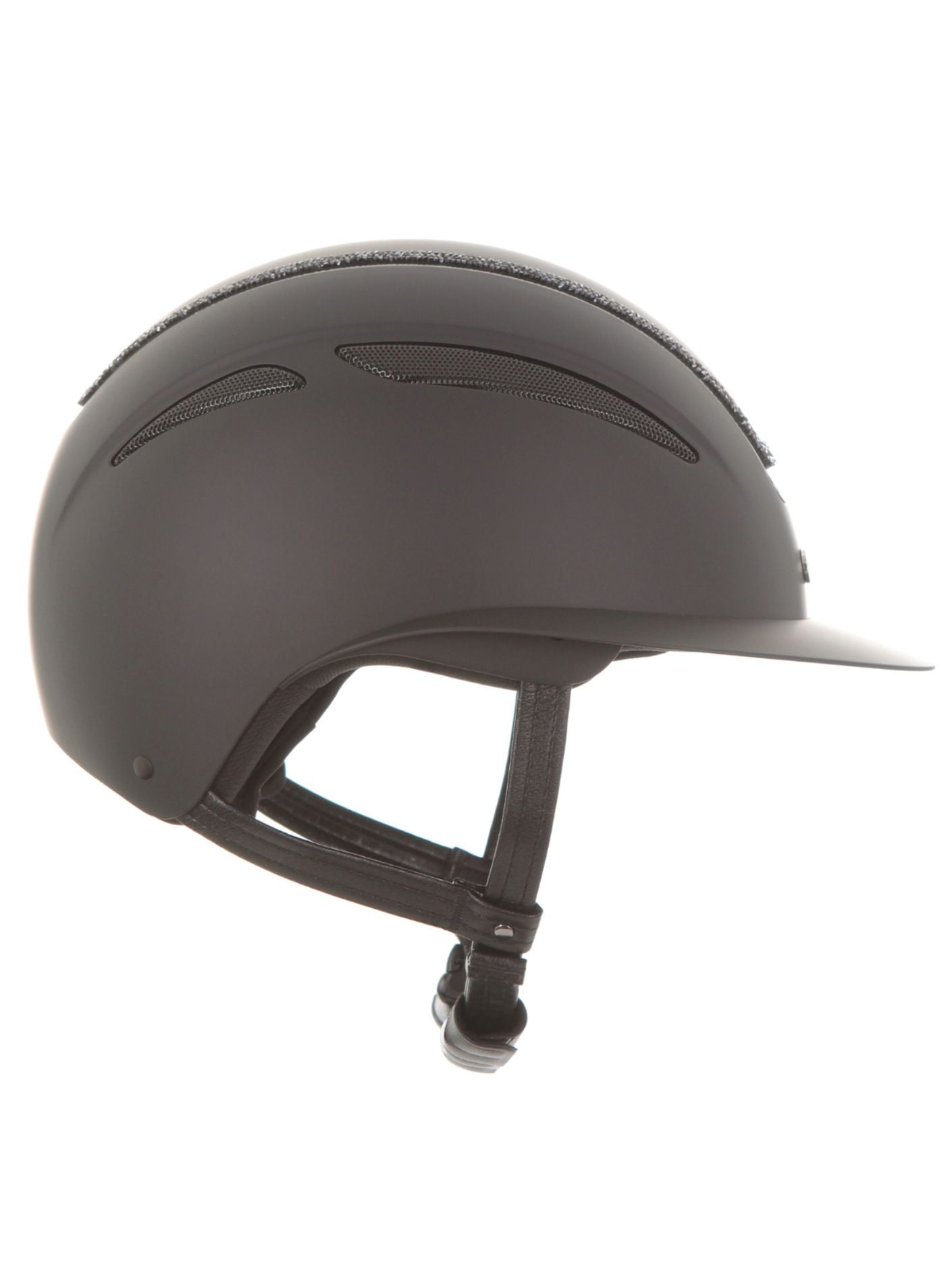 Evoke Callisto Riding Hat Wide Peak Black / Black Crystal Frame