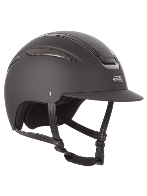 Evoke Callisto Riding Hat Classic Peak Black Carbon / Gunmetal