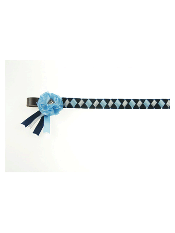 Navy/Pale Blue/Silver Coloured Browband by Showquest