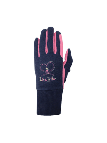 Children's Fleece Winter Riding Gloves with Pony Embroidery