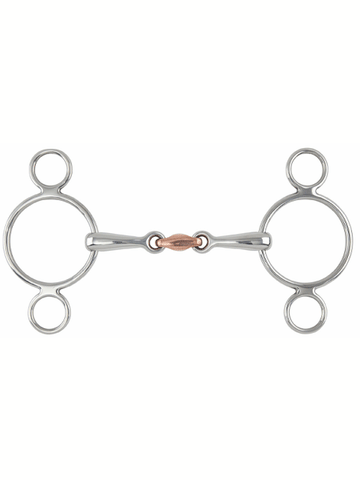 Copper Lozenge 3 Ring Dutch Gag Bit