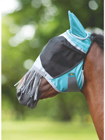 Shires FlyGuard Pro Deluxe Fly Mask with Ears & Nose Fringe