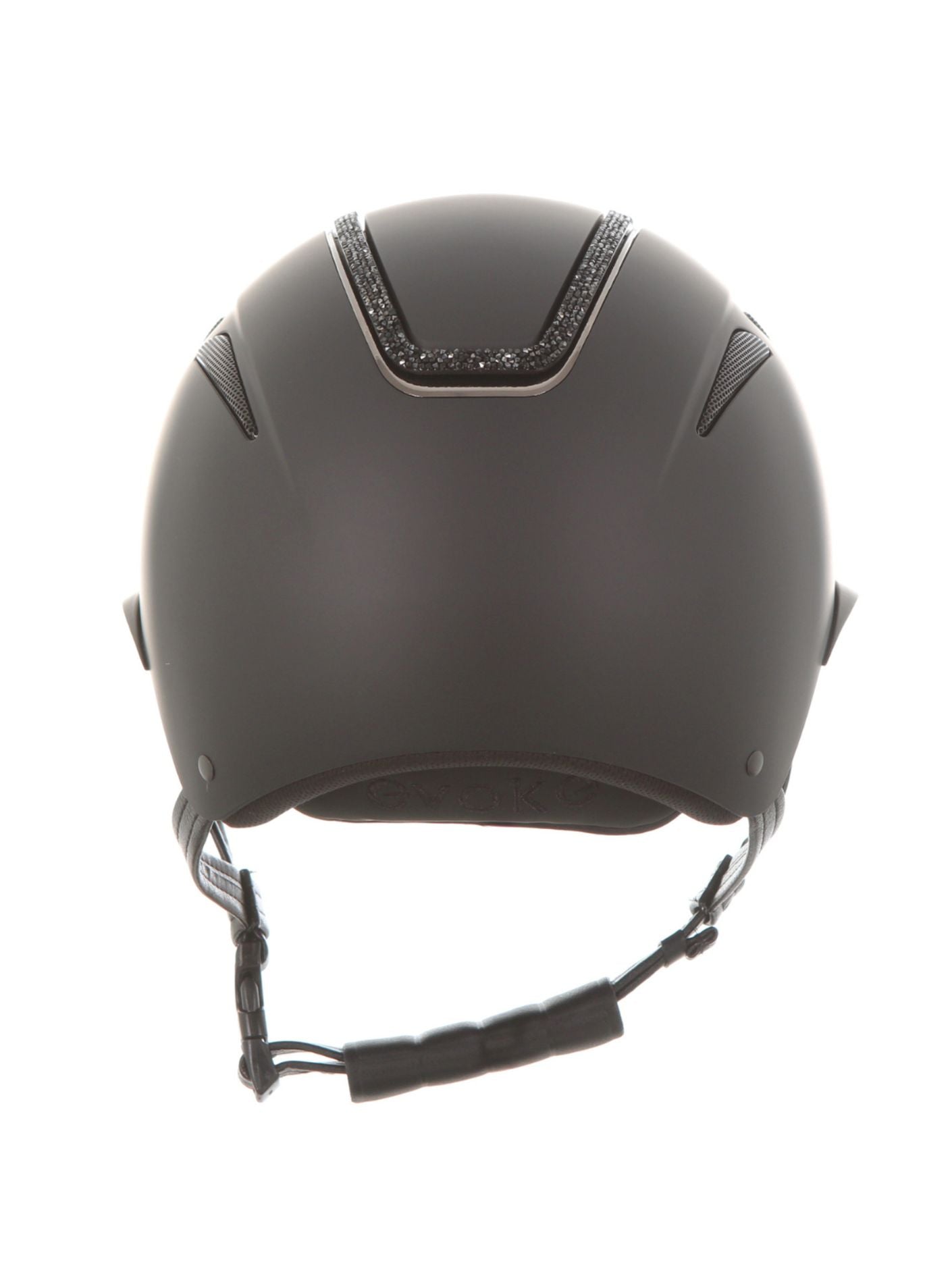 Evoke Callisto Riding Hat Wide Peak Black / Black Crystal Frame