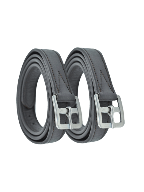 Platinum Hide Covered Leathers Curved Buckle- Dever saddlery
