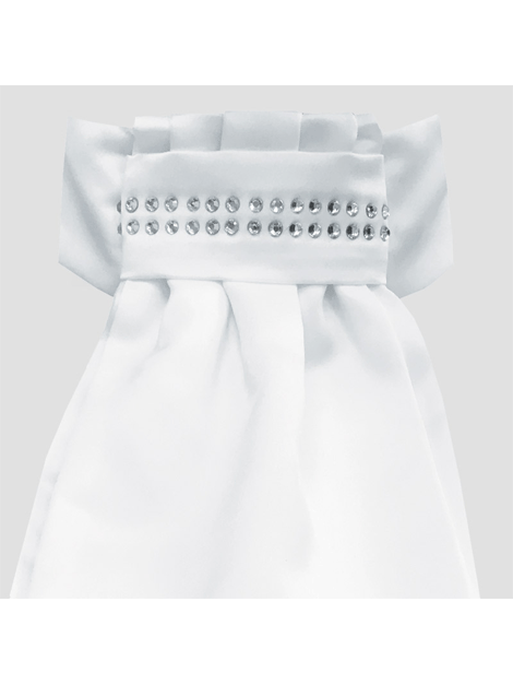 Equetech White Diamante Band Ready Tied Stock