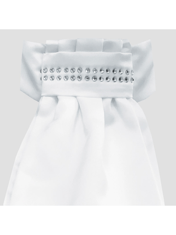 Equetech White Diamante Band Ready Tied Stock
