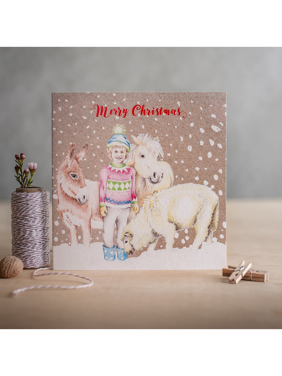 Deckled Edge Merry Christmas Card