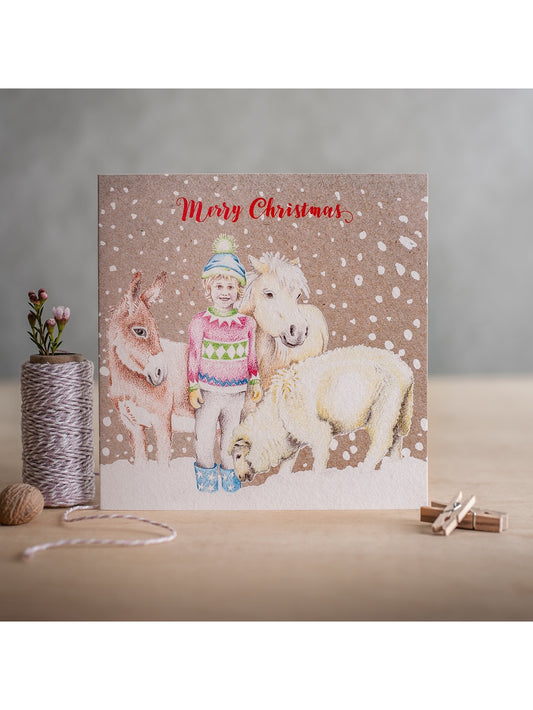 Deckled Edge Merry Christmas Card