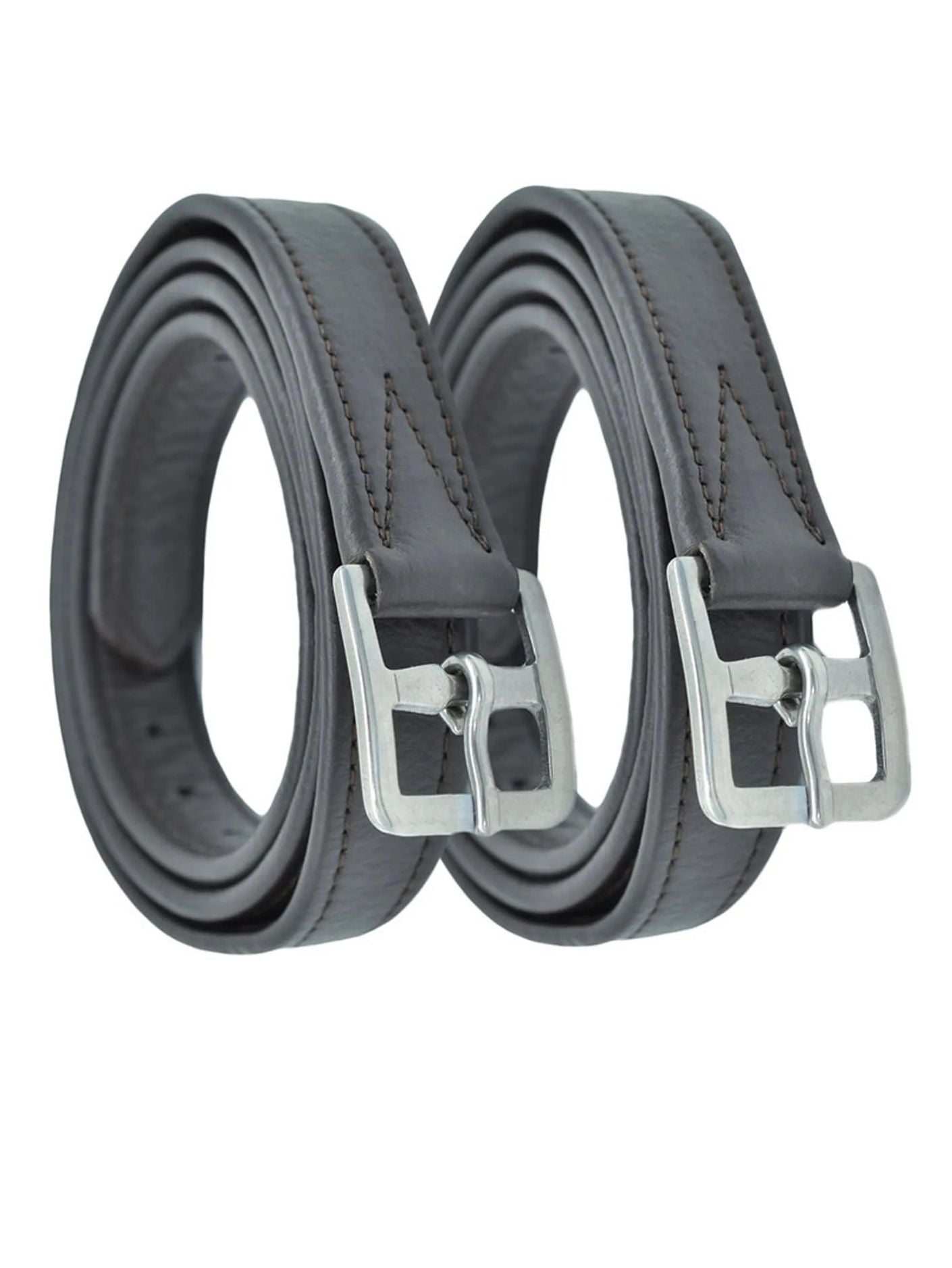Dever Classic Stirrup Leathers- Soft Hide Covered Curved Buckle