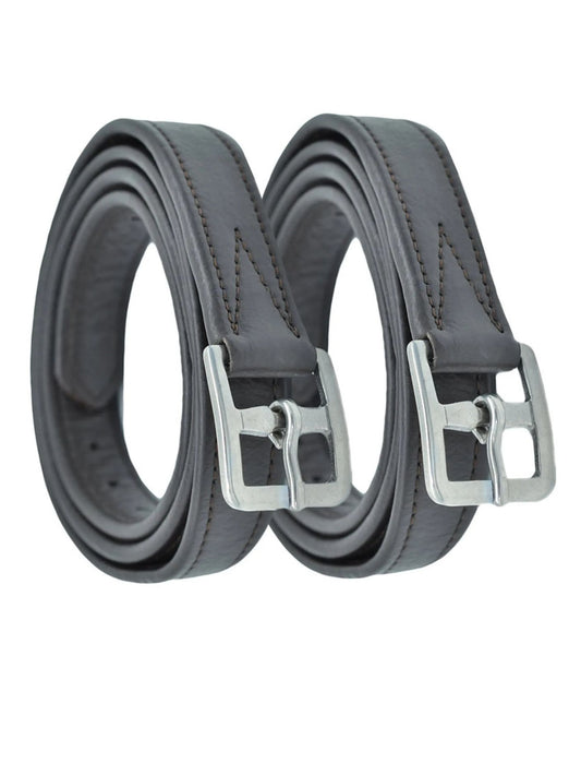 Dever Classic Stirrup Leathers- Soft Hide Covered Curved Buckle
