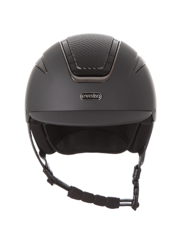 Evoke Callisto Riding Hat Classic Peak Black Carbon / Gunmetal