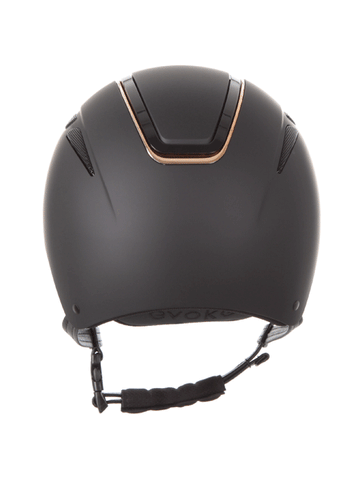 Evoke Callisto Riding Hat Classic Peak Black / Rose Gold