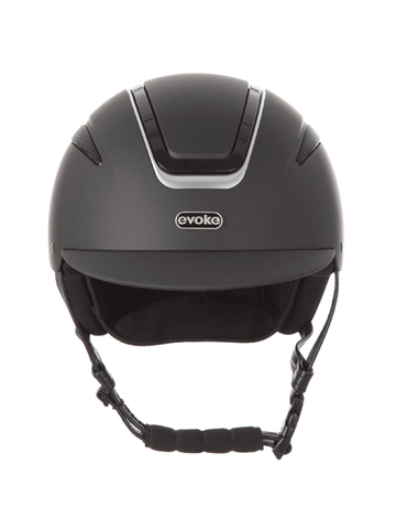 Evoke Callisto Riding Hat Classic Peak Black / Silver