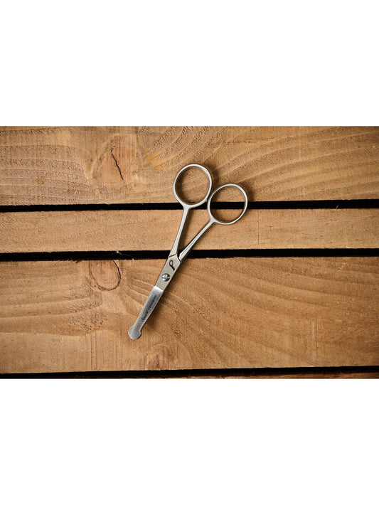 Smart Grooming 4.5"/11cm Curved Safety Scissors | Rounded safety tips | Compact for tight spaces | Satin-finish stainless steel | For bridle paths, ears and legs