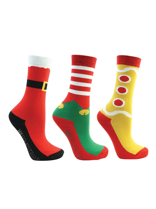 Hy Equestrian Festive Feet Jr Xmas Socks
