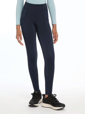 navy le mieux pull on riding tights for children
