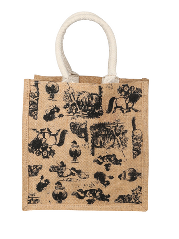 Hy Equestrian Thelwell Collection Square Hessian Bag- Thelwell Favourites