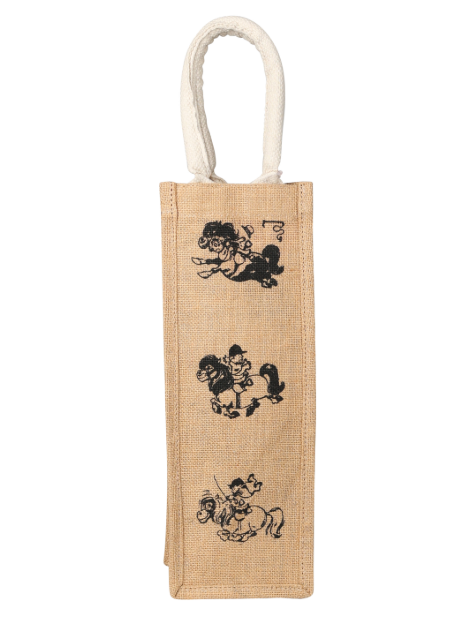 Hy Equestrian Thelwell Collection Hessian Bottle Bag- Thelwell Favourites