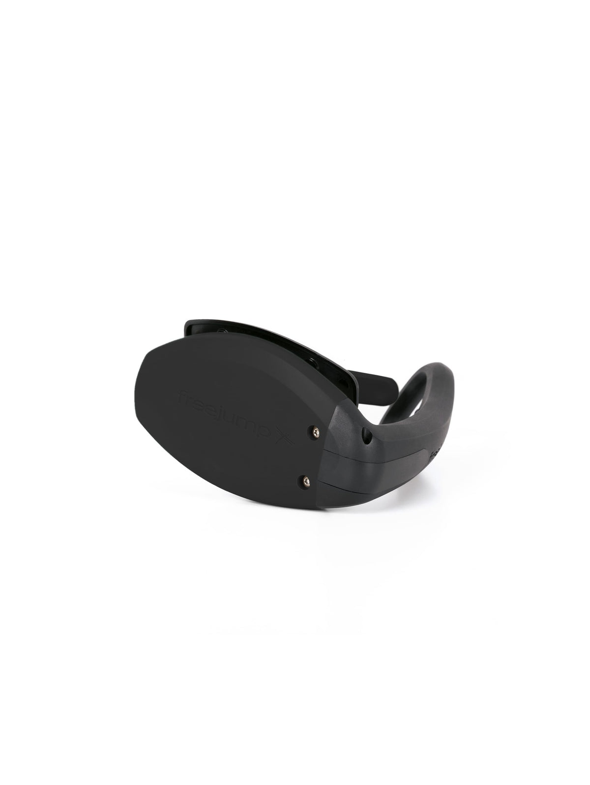 Freejump Soft'Up Pro safety stirrup in Black/Black, underside view of the black tread base