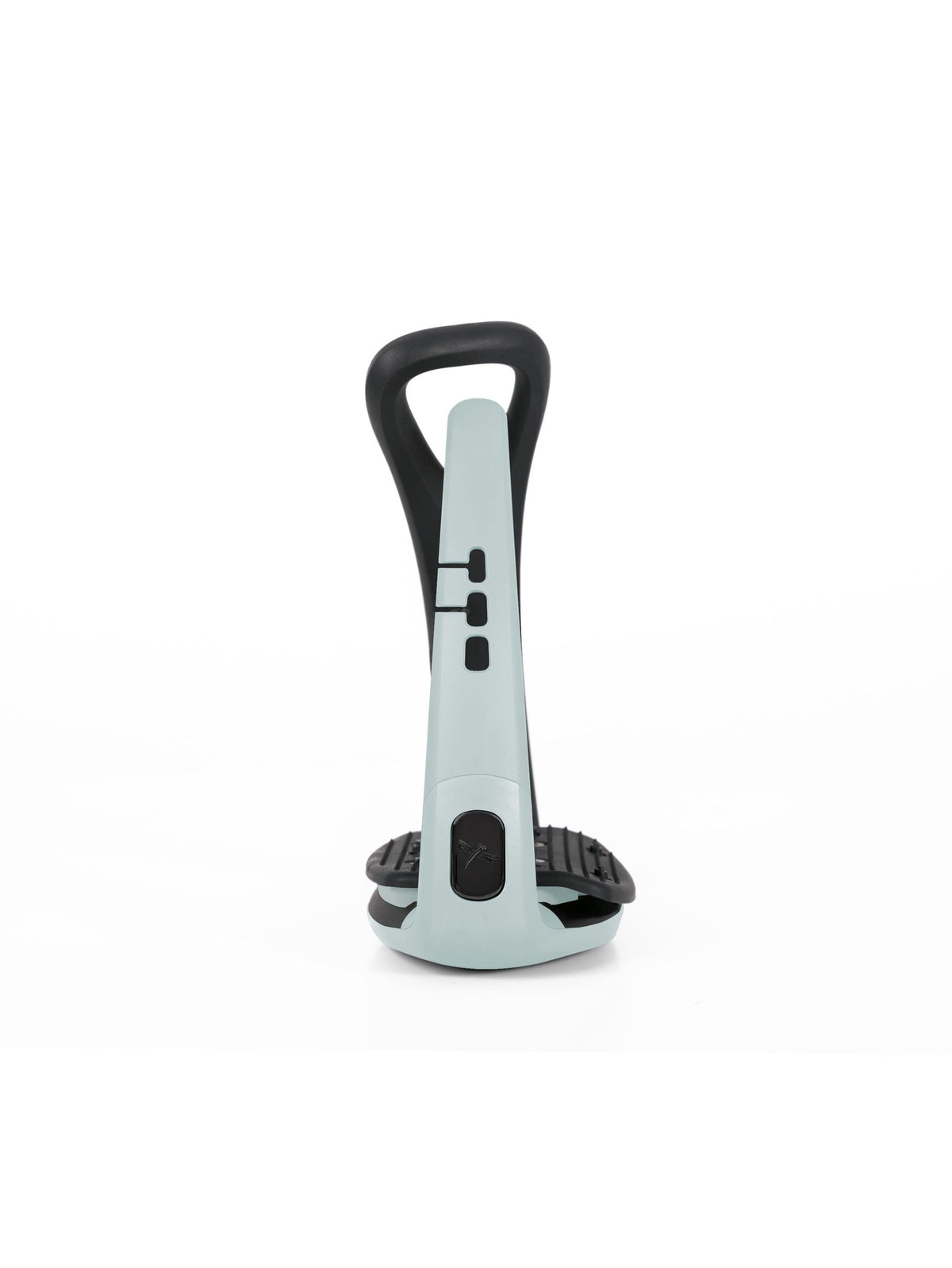 Freejump Soft'Up Pro safety stirrup in Black/Icy Grey, side view of the icy grey Elastollan outer branch