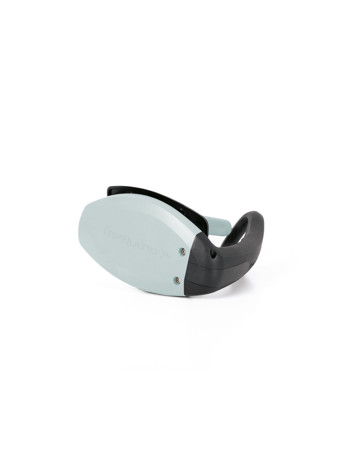 Freejump Soft'Up Pro safety stirrup in Black/Icy Grey, underside view of the icy grey tread base