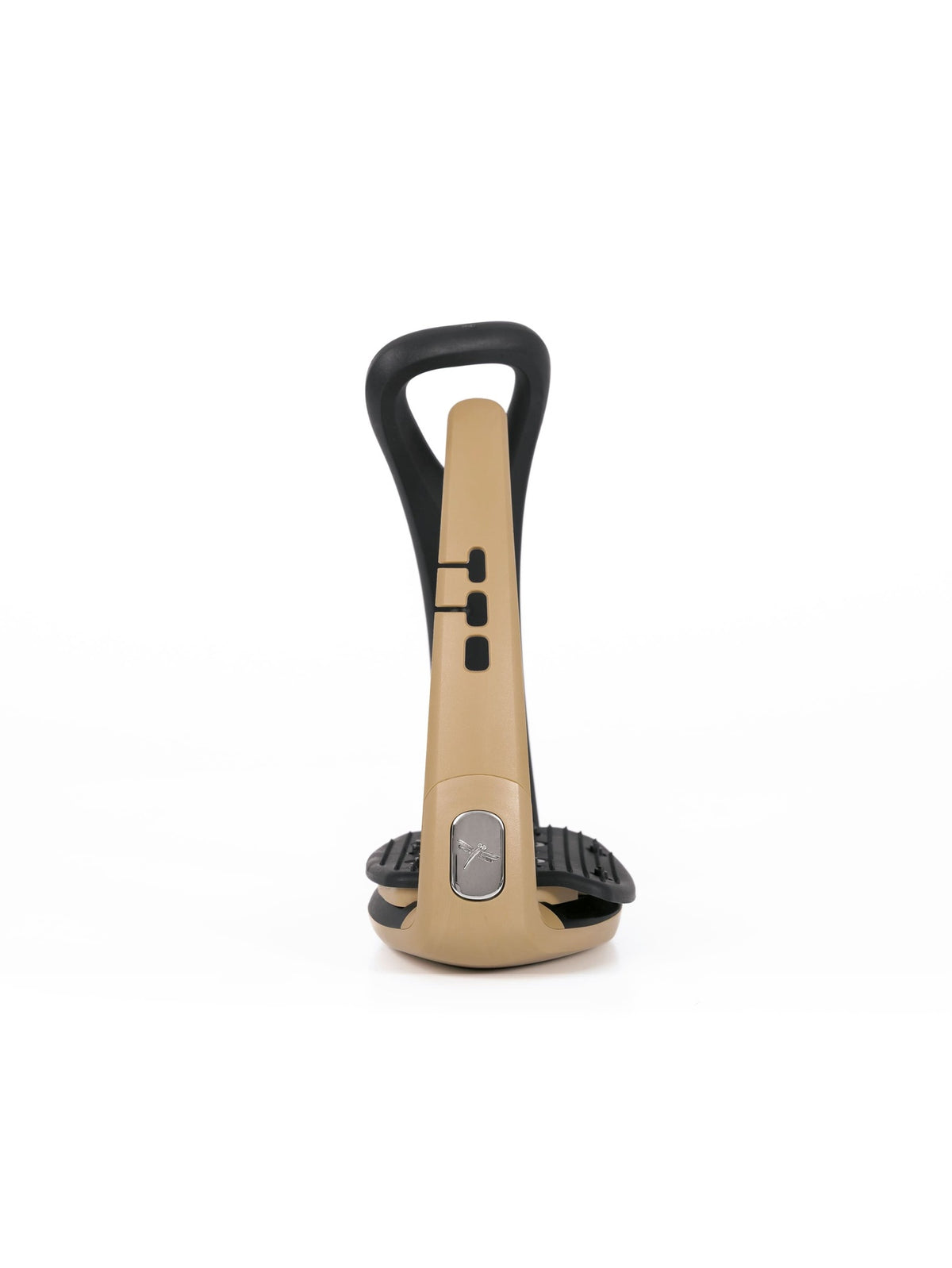 Freejump Soft'Up Pro safety stirrup in Black/Latte, side view of the latte Elastollan outer branch