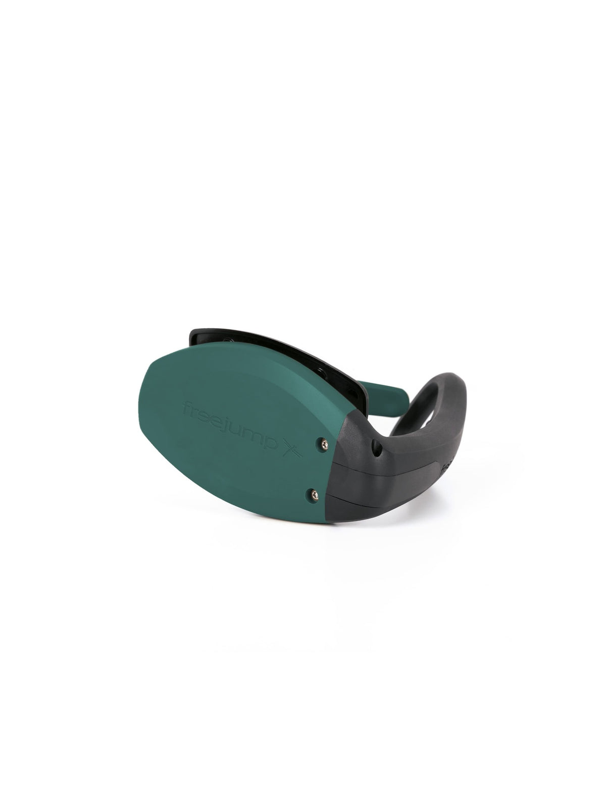 Freejump Soft'Up Pro safety stirrup in Black/Teal, underside view of the teal tread base