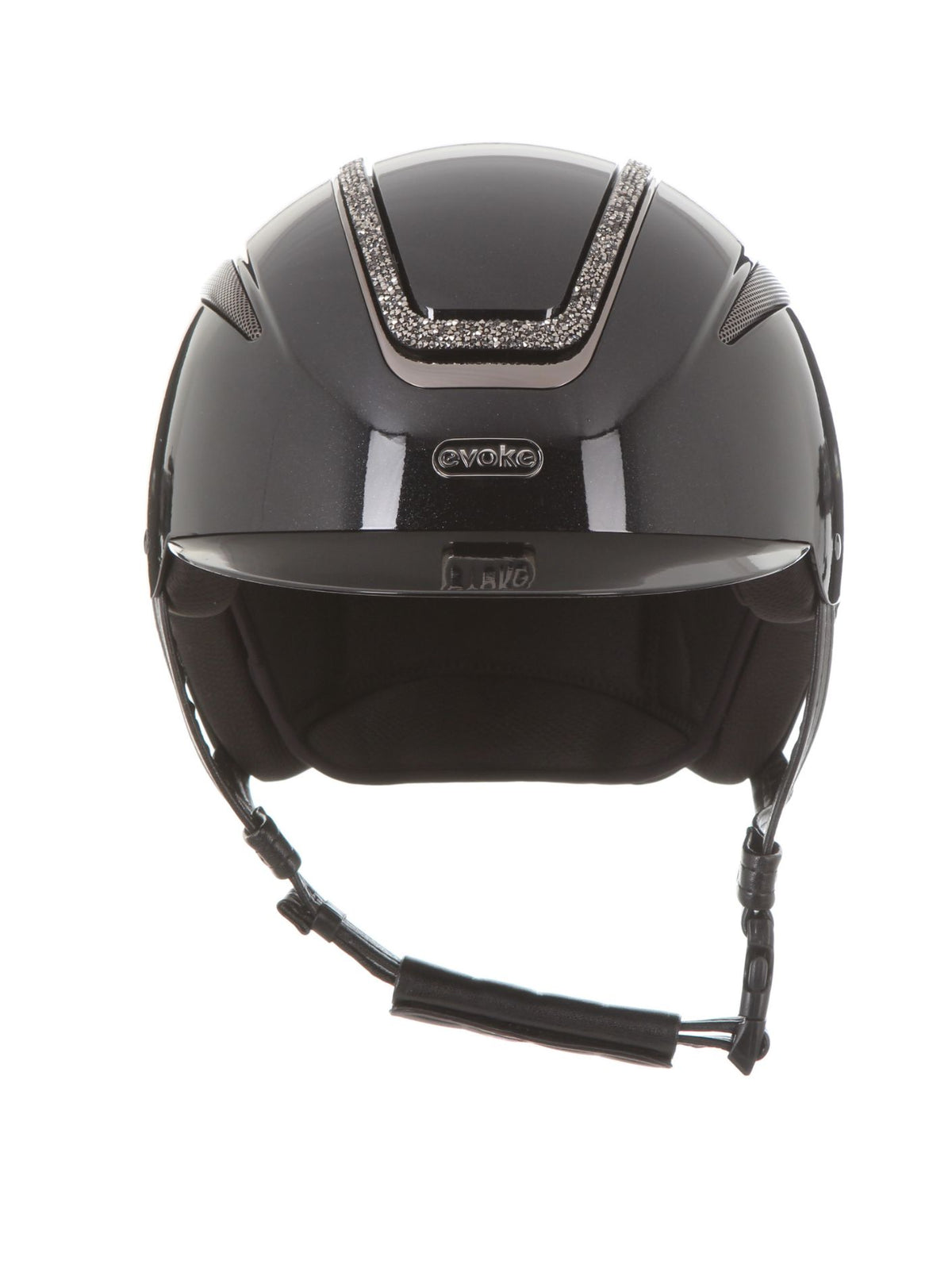 Evoke Callisto Riding Hat Black Metallic Marcasite Crystal Frame