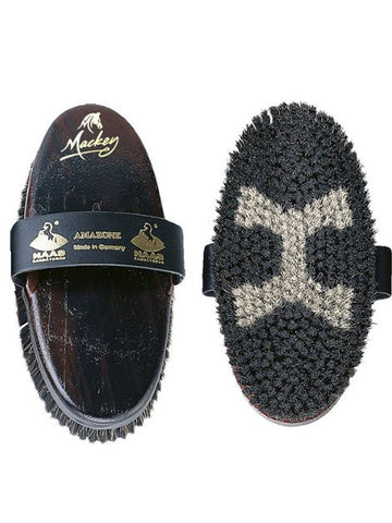 Mackey brand horse brush with bristle head on a white background
