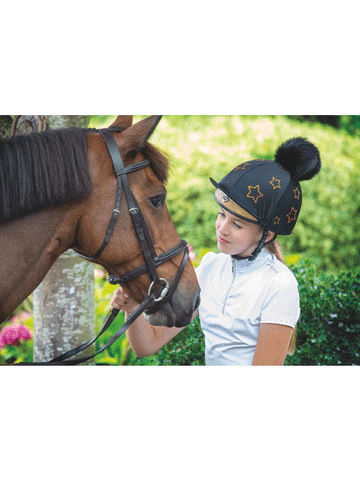 Diamante Star Pom Pom Hat Cover