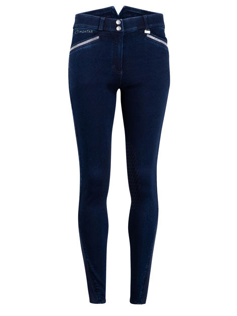 Montar Aubrey High Waist Crystal Denim Breeches