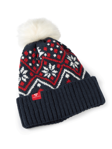 Aubrion Patterned Pom Pom Beanie